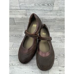 SAS Walk Easy Brown Leather Mary Jane Comfort Shoes‎ Womens Size 10 M